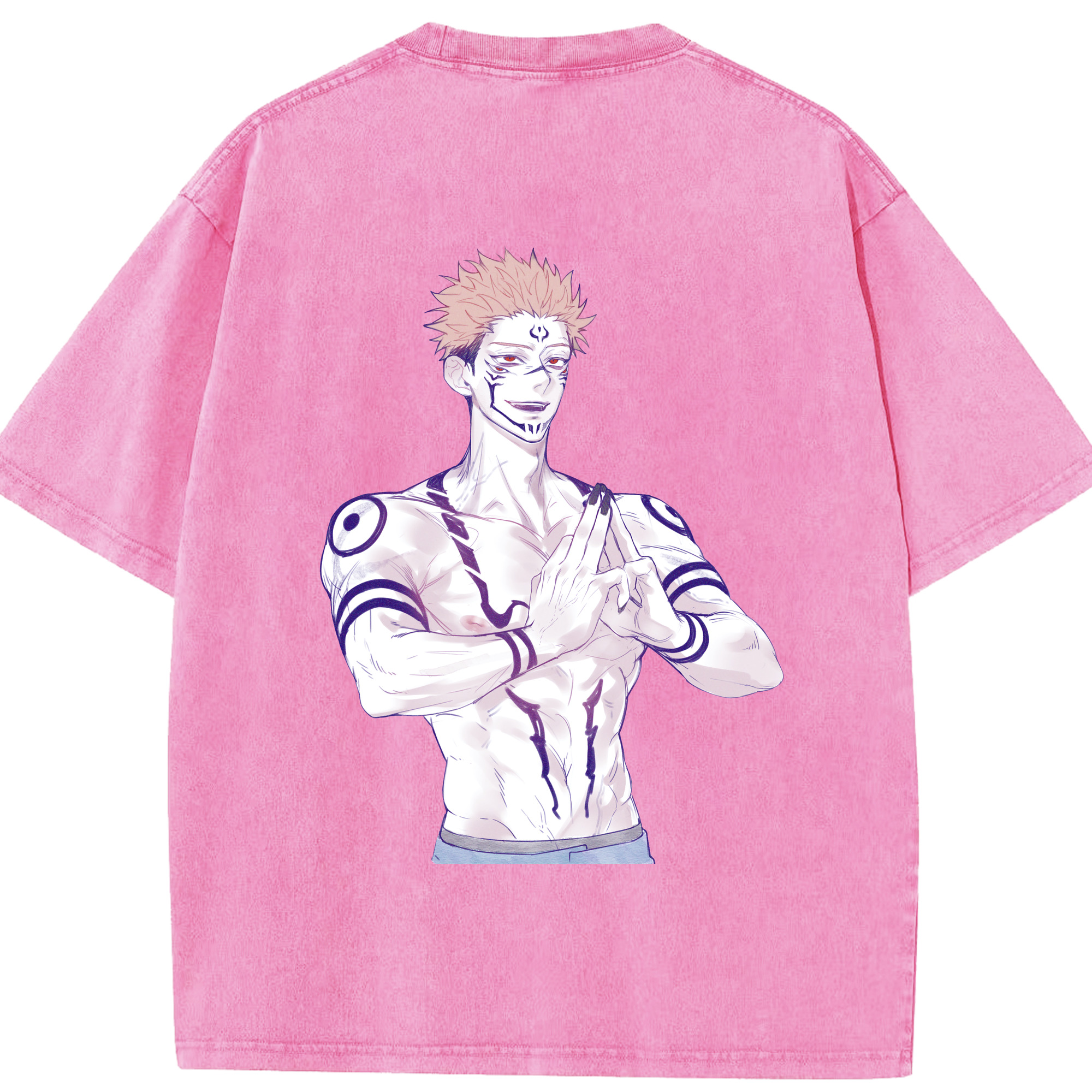 （画像用） 呪術廻戦 Jujutsu Kaisen 綿100% ヴィンテージ風 半袖Tシャツ（背面プリント）